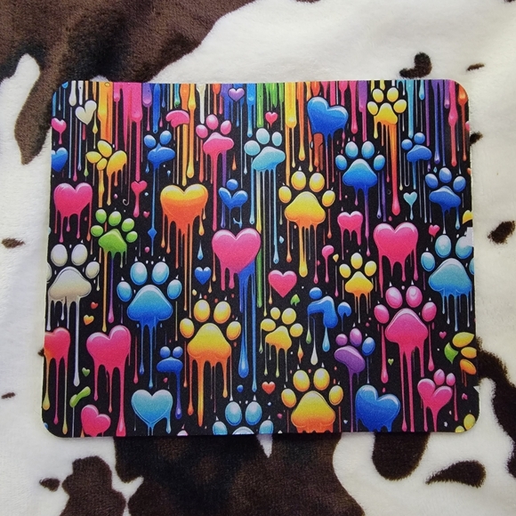 Paw Prints Colorful Computer Mouse Pad - Picture 3 of 7
